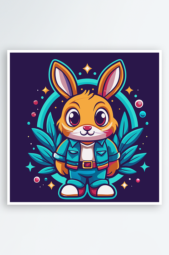 兔子矢量插画图形-众图网