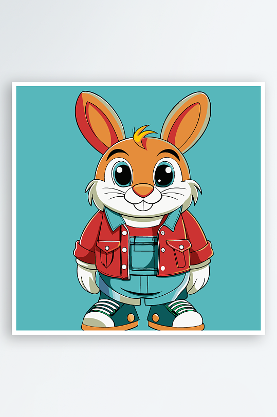 兔子矢量插画图形元素-众图网