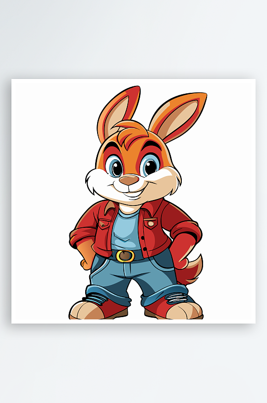 兔子矢量插画图形元素-众图网