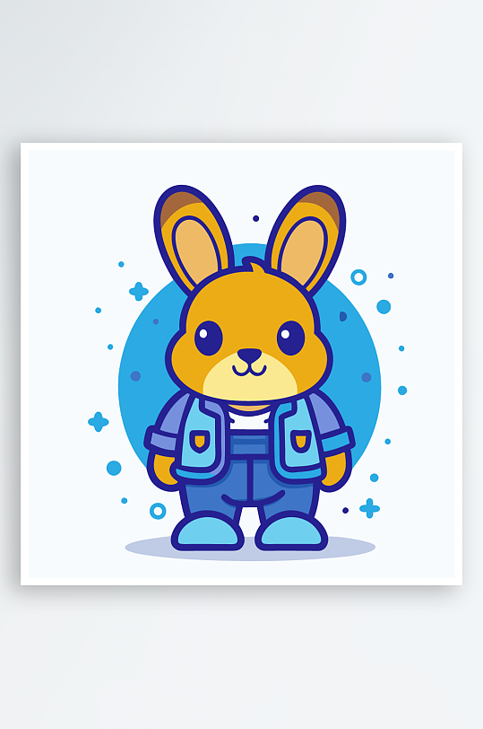 兔子矢量插画图形元素-众图网