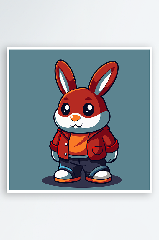 兔子矢量插画图形元素-众图网