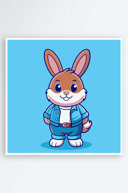 兔子矢量插画图形元素-众图网