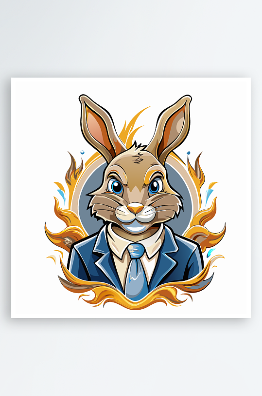 兔子矢量插画图形元素-众图网