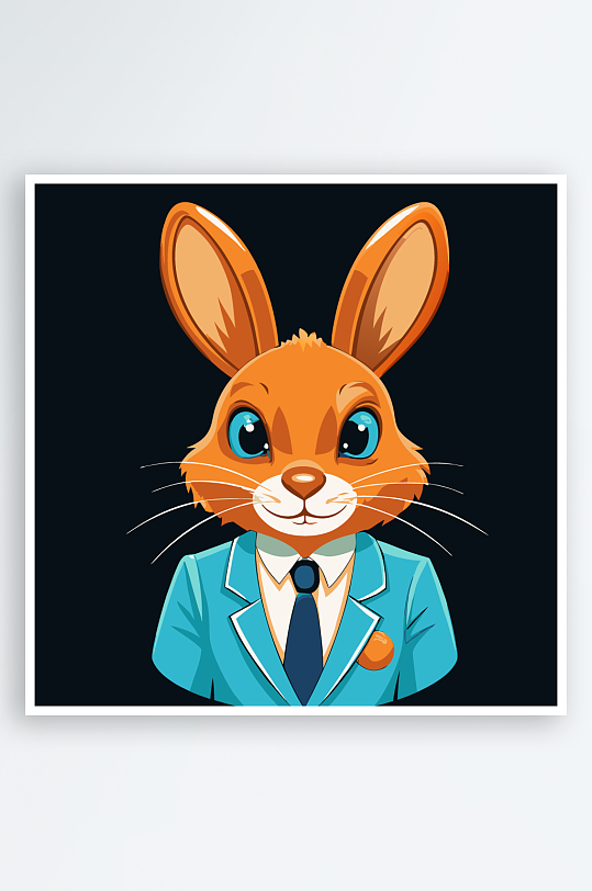 兔子矢量插画图形元素-众图网