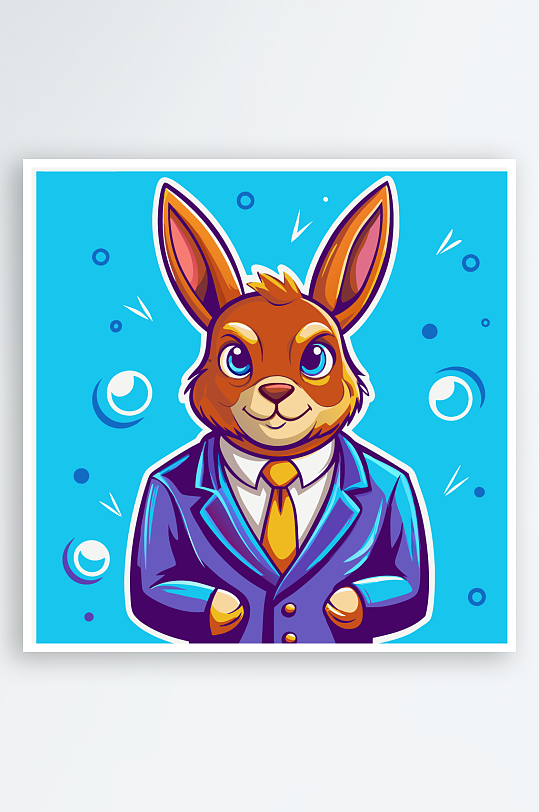 兔子矢量插画图形元素-众图网