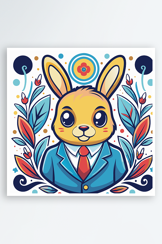 兔子矢量插画图形-众图网