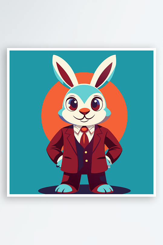 兔子矢量插画图形-众图网