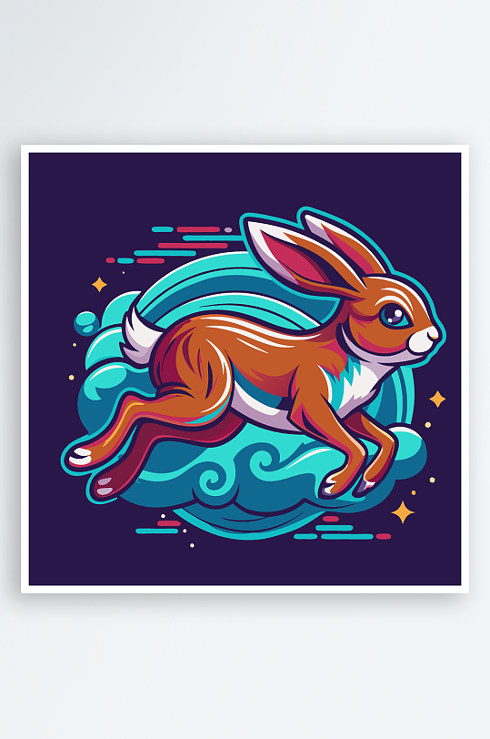 兔子矢量插画图形-众图网