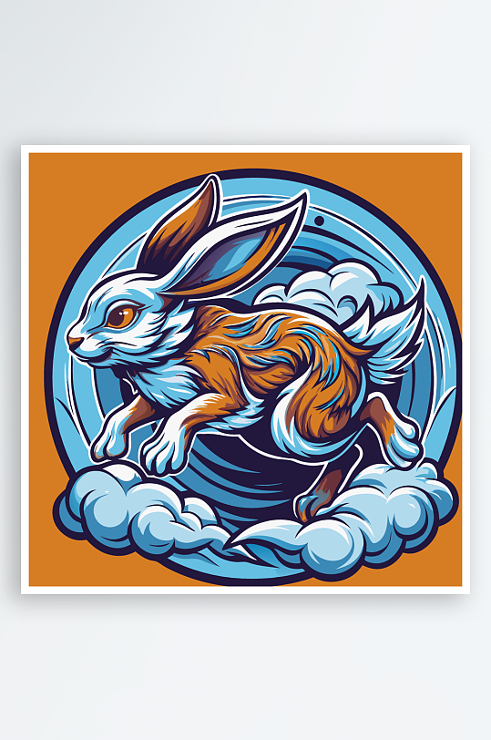 兔子矢量插画图形元素-众图网