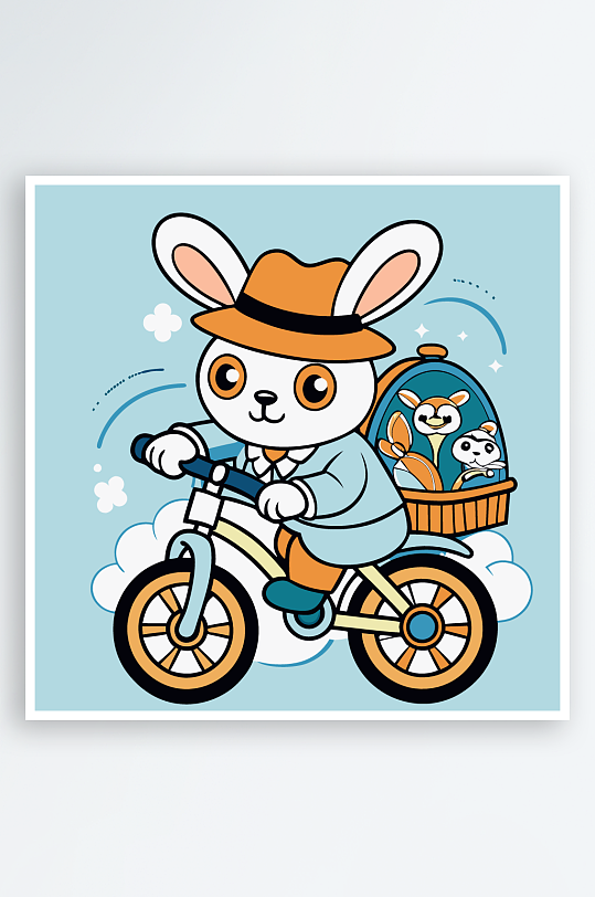 兔子矢量插画图形元素-众图网