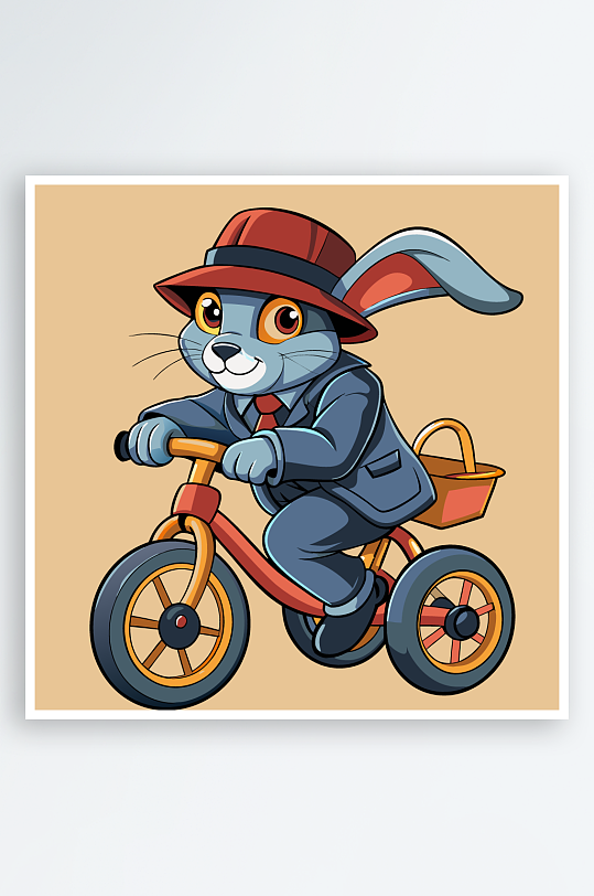 兔子矢量插画图形元素-众图网