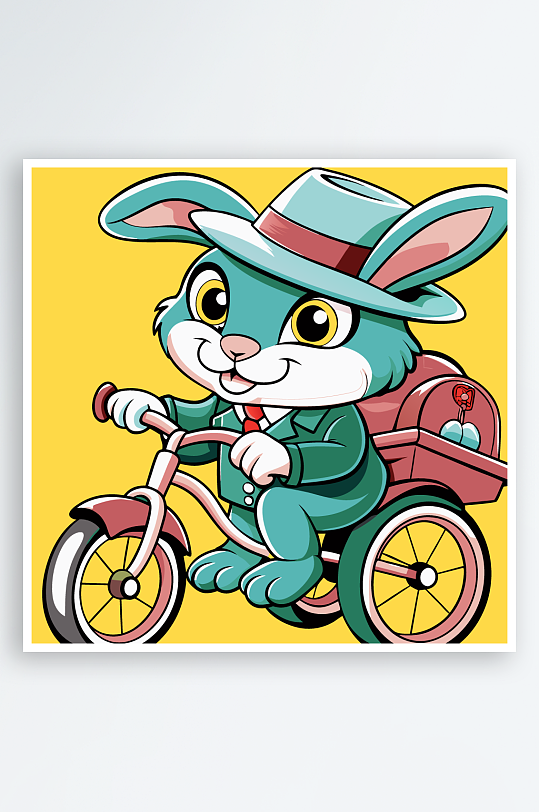 兔子矢量插画图形元素-众图网