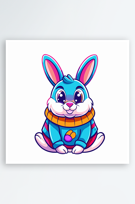 兔子矢量插画图形-众图网