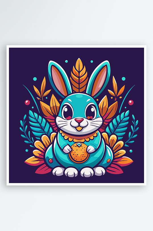 兔子矢量插画图形-众图网