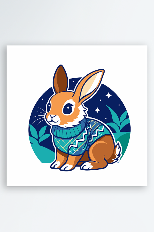 兔子矢量插画图形-众图网