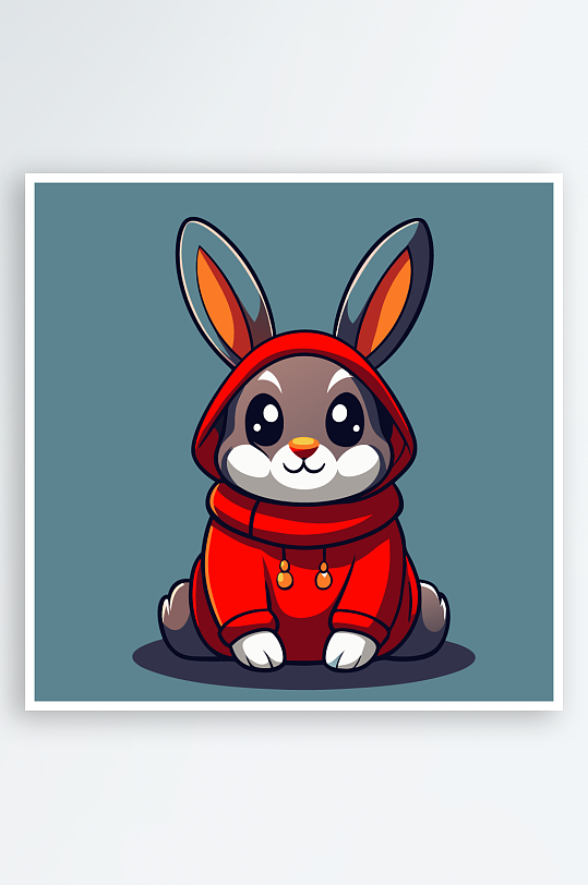 兔子矢量插画图形-众图网