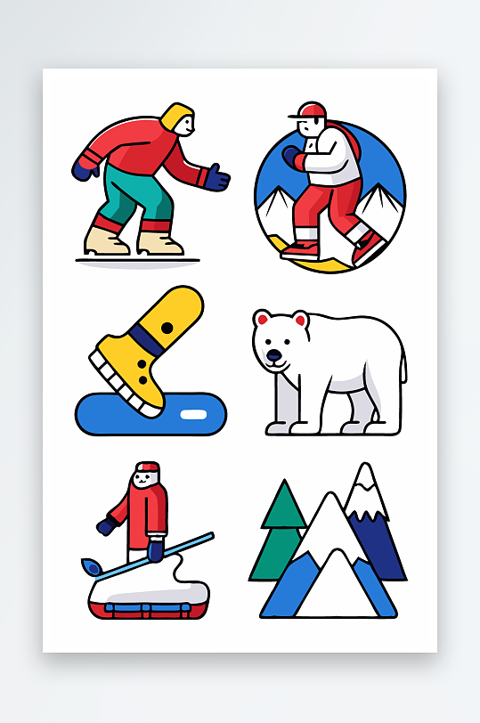 北极熊矢量插画图形-众图网