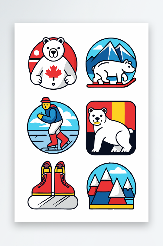 北极熊矢量插画图形-众图网