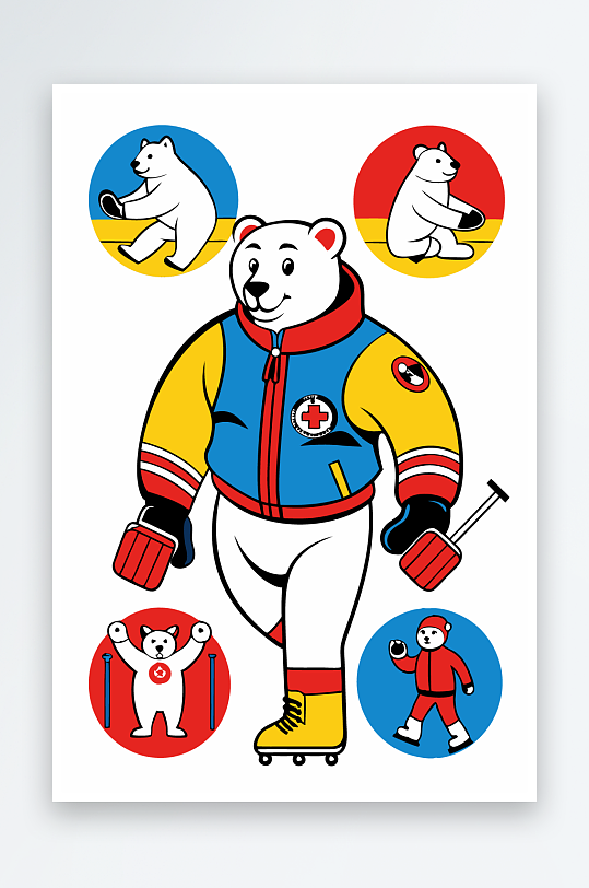 北极熊矢量插画图形-众图网