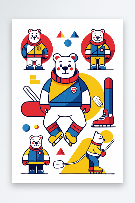 北极熊矢量插画图形-众图网