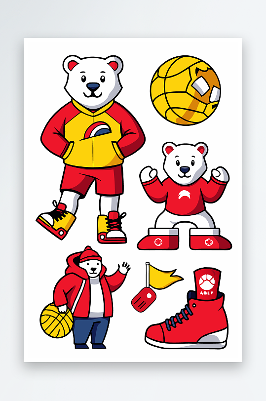 北极熊矢量插画图形-众图网