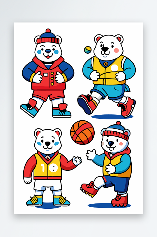 北极熊矢量插画图形-众图网