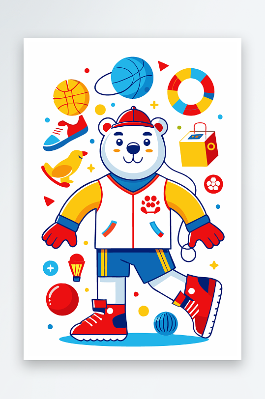 北极熊矢量插画图形元素-众图网