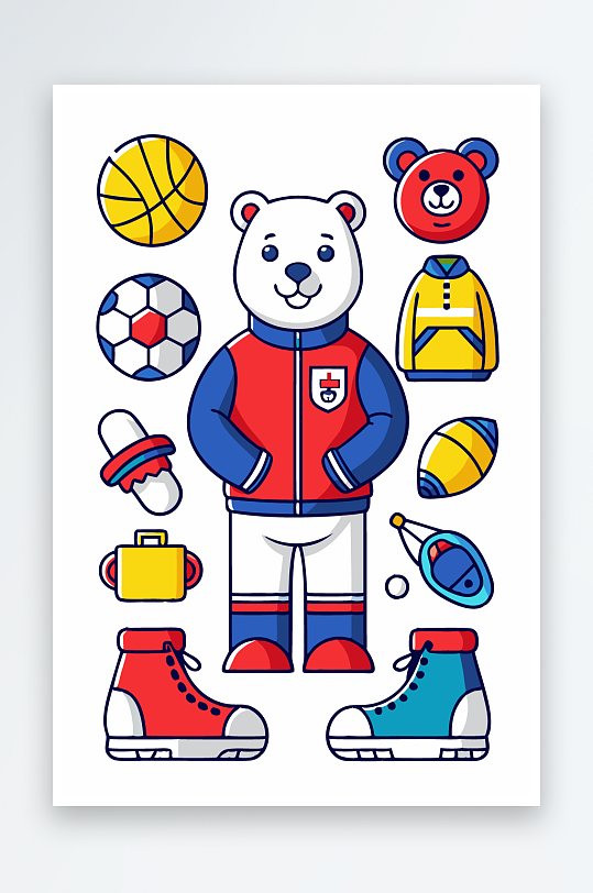 北极熊矢量插画图形-众图网