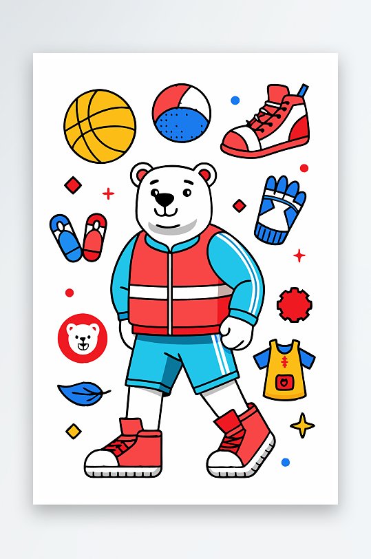 北极熊矢量插画图形-众图网