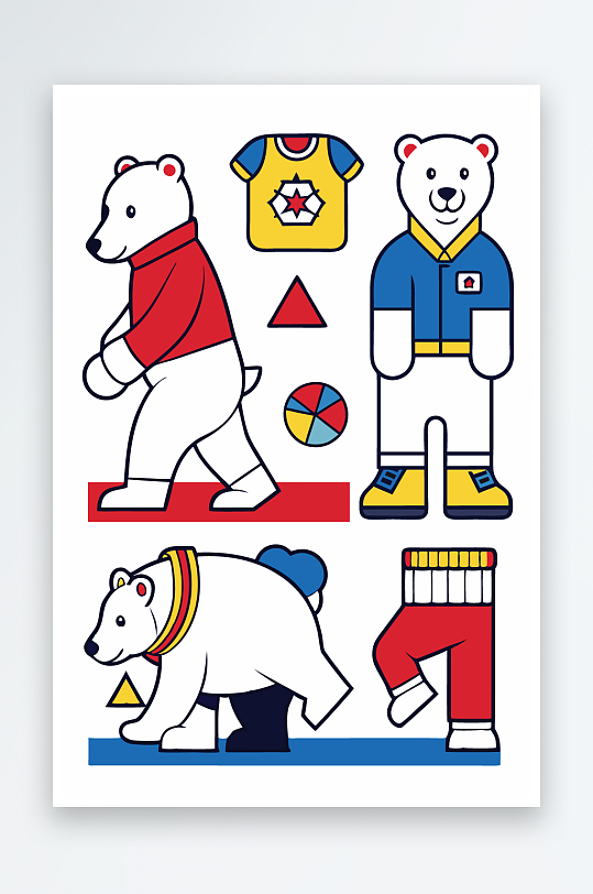 北极熊矢量插画图形-众图网