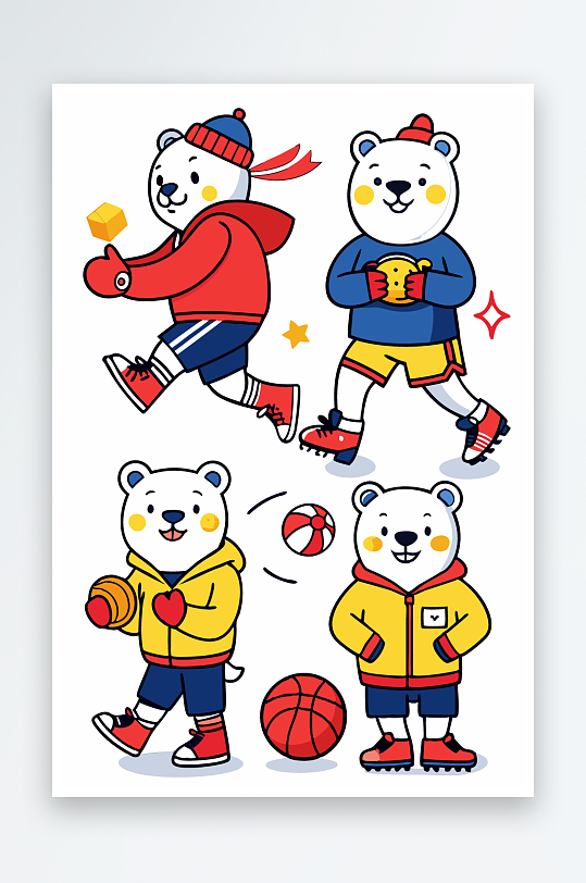 北极熊矢量插画图形-众图网