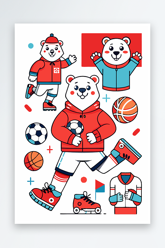 北极熊矢量插画图形-众图网