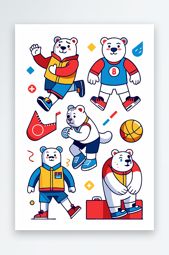 北极熊矢量插画图形-众图网