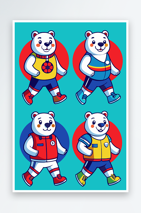 北极熊矢量插画图形-众图网