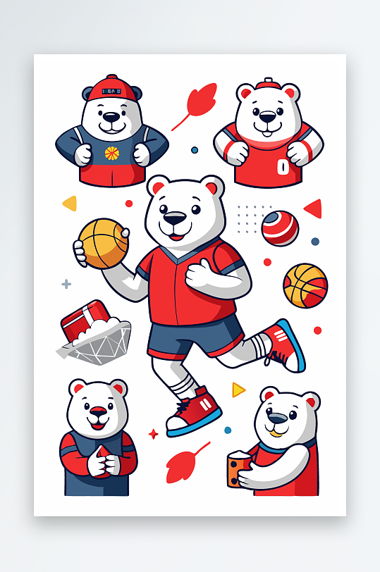 北极熊矢量插画图形-众图网