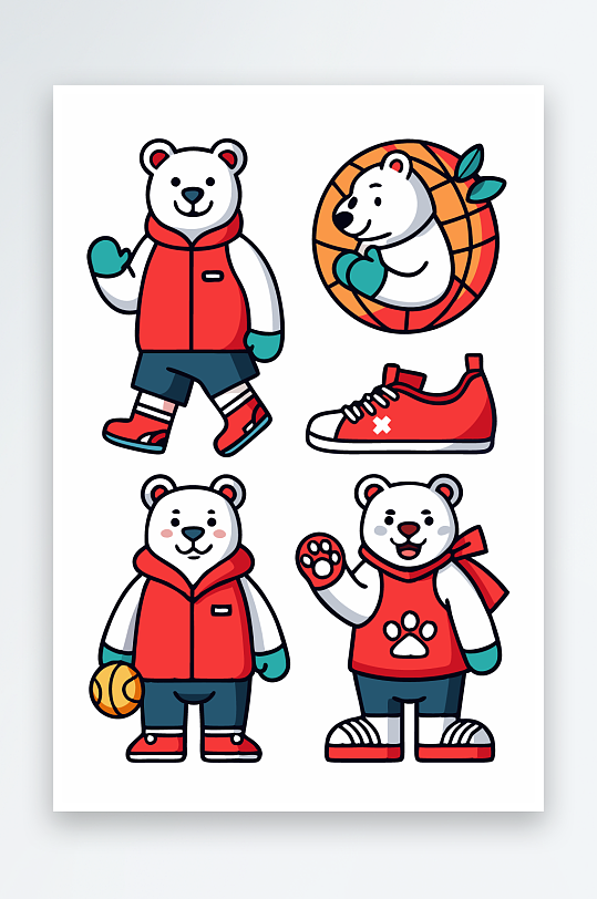 北极熊矢量插画图形-众图网