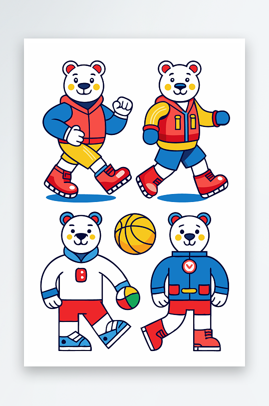 北极熊矢量插画图形元素-众图网