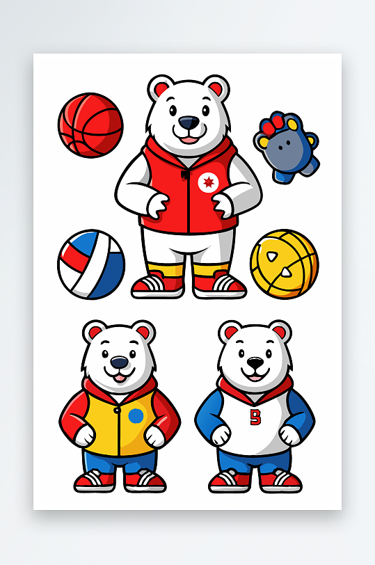 北极熊矢量插画图形元素-众图网