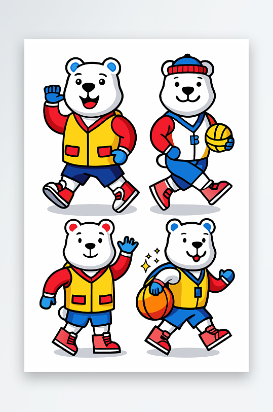 北极熊矢量插画图形元素-众图网