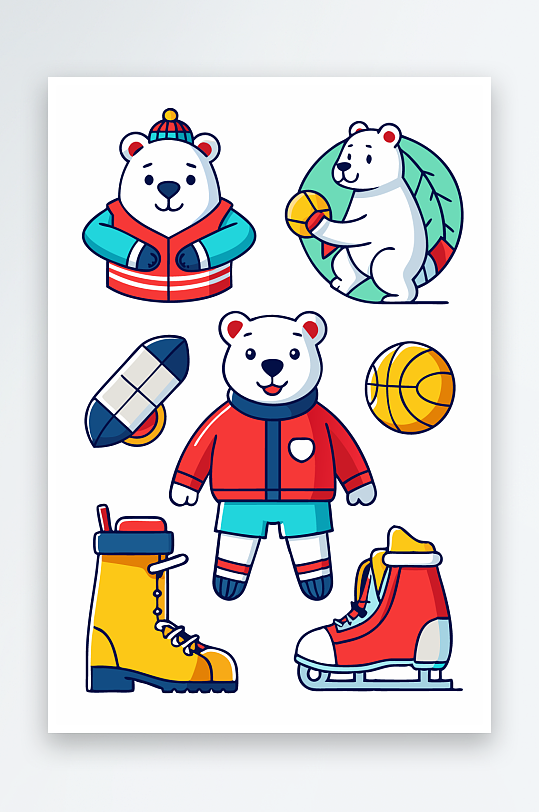 北极熊矢量插画图形-众图网