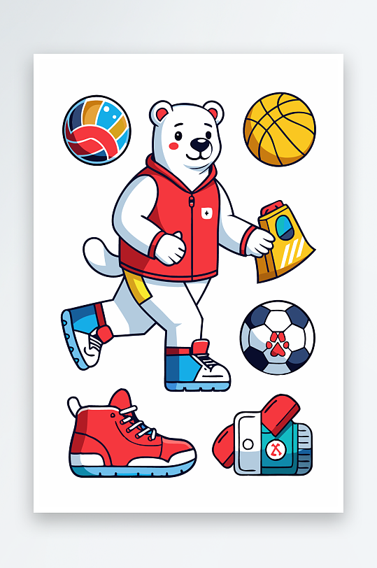 北极熊矢量插画图形-众图网