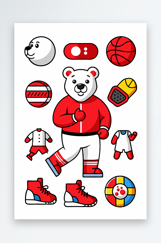 北极熊矢量插画图形-众图网