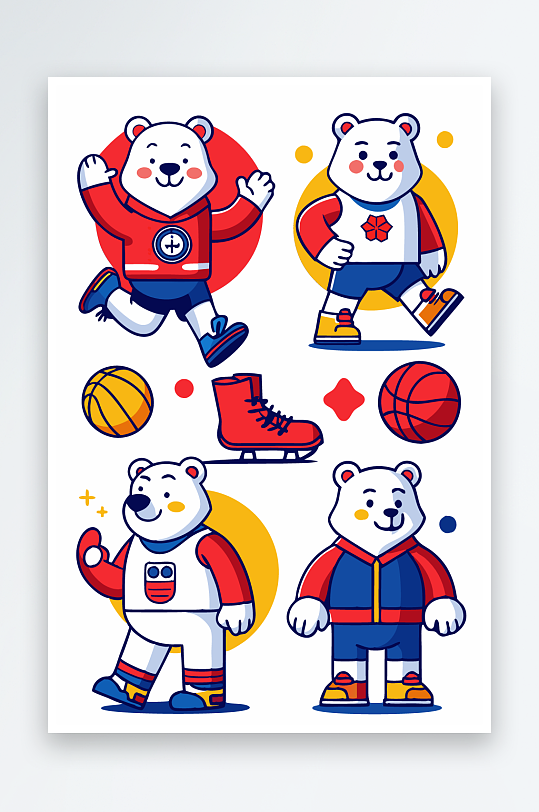 北极熊矢量插画图形-众图网