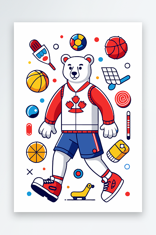 北极熊矢量插画图形-众图网