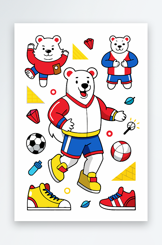 北极熊矢量插画图形-众图网