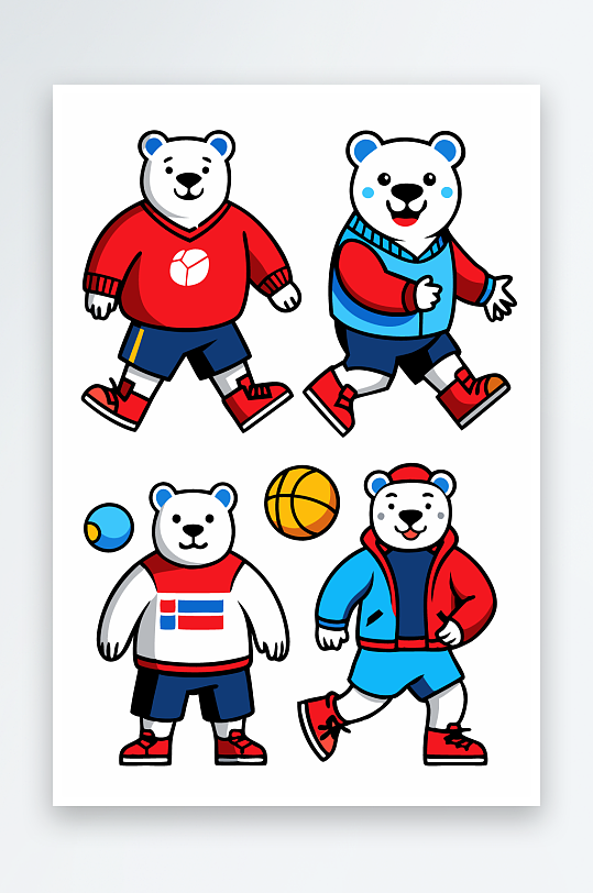 北极熊矢量插画图形-众图网