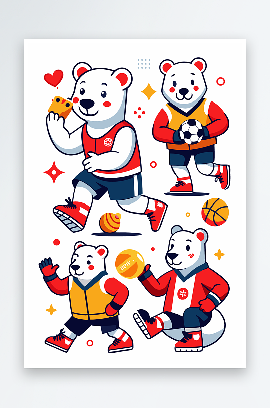 北极熊矢量插画图形-众图网