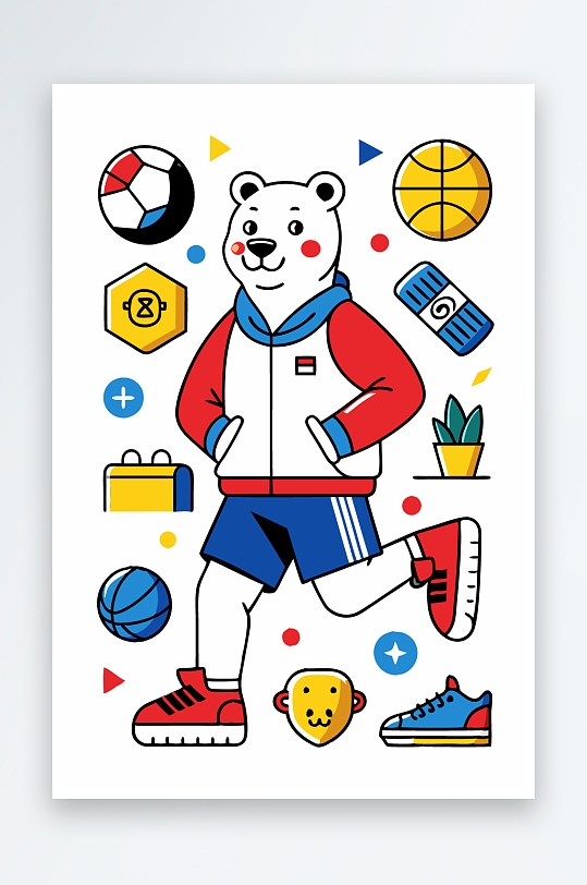 北极熊矢量插画图形-众图网