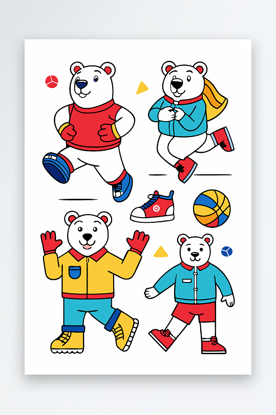 北极熊矢量插画图形元素-众图网