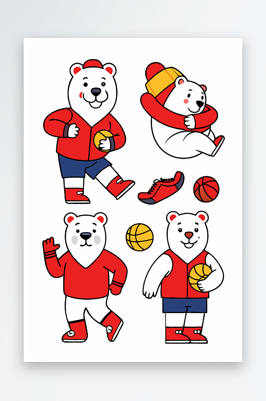 北极熊矢量插画图形-众图网